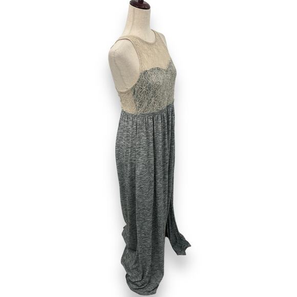 Kimchi Blue Urban Outfitters Lace Maxi Dress Size Large Illusion Sheer Slit EUC - Picture 7 of 11
